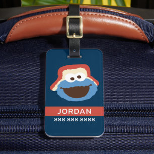 Cookie Monster Woodland Face Je gegevens toevoeg Bagagelabel
