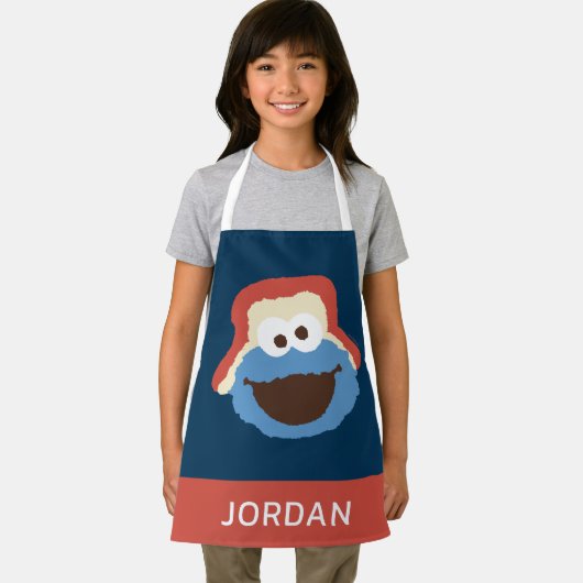 Cookie Monster Woodland Face | Jouw namen toevoege Schort (Insitu)