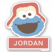 Cookie Monster Woodland Face | Jouw namen toevoege Sticker (Voorkant)