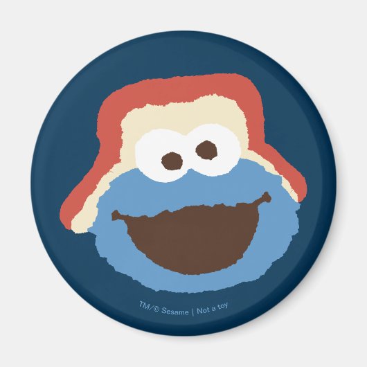Cookie Monster Woodland Face Magneet (Voorkant)