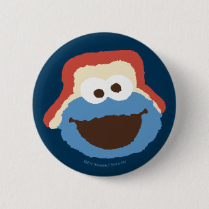 Cookie Monster Woodland Face Ronde Button 5,7 Cm