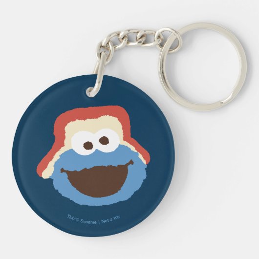 Cookie Monster Woodland Face Sleutelhanger (Achterkant)