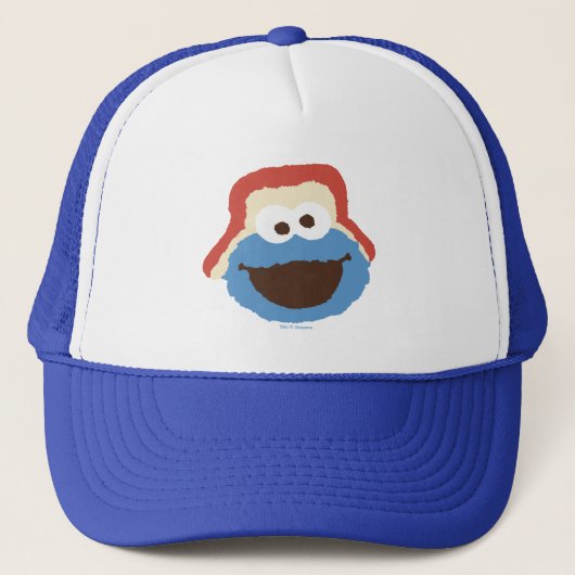 Cookie Monster Woodland Face Trucker Pet (Voorkant)