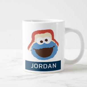 Cookie Monster Woodland Gezicht   Voeg je naam toe Grote Koffiekop