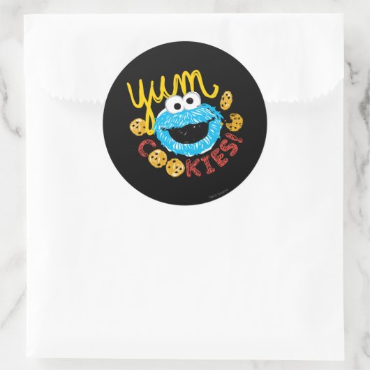Cookie Monster Yum Ronde Sticker (Tas)