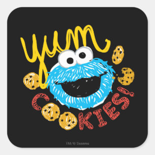 Cookie Monster Yum Vierkante Sticker