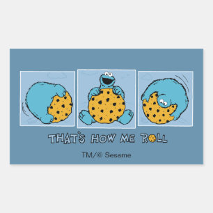 Cookie Monster Zo ben ik aan het rollen Rechthoekige Sticker