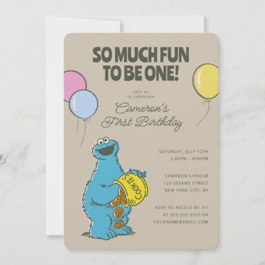 Cookie Monster | Zoveel plezier om een dag te word Kaart (Voorkant)