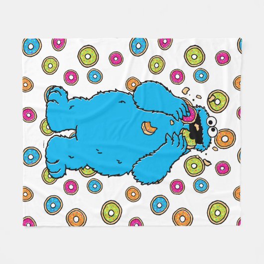 Cookie MonsterDonut Destroyer Fleece Deken (Voorkant (Horizontaal))