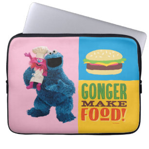 Cookie Monster's Foodie Truck   Gonger maakt eten Laptop Sleeve