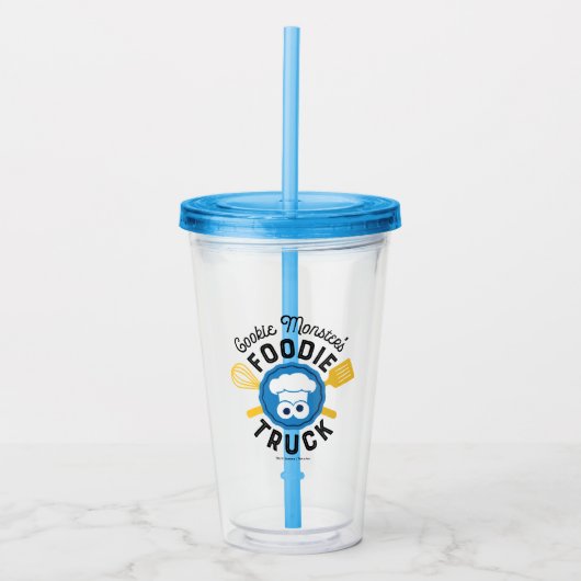 Cookie Monster's Foodie Truck Logo Acryl Drinkbeker (Voorkant)