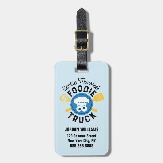 Cookie Monster's Foodie Truck Logo Bagagelabel (Voorkant verticaal)