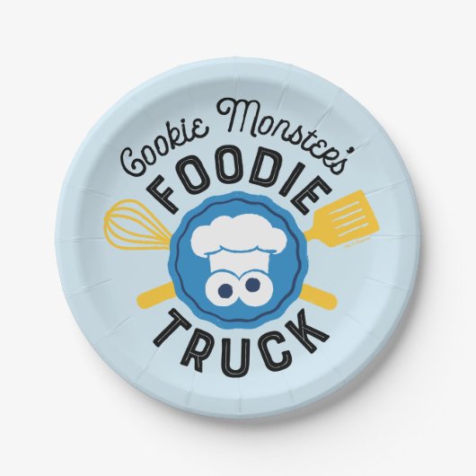 Cookie Monster's Foodie Truck Logo Papieren Bordje (Voorkant)