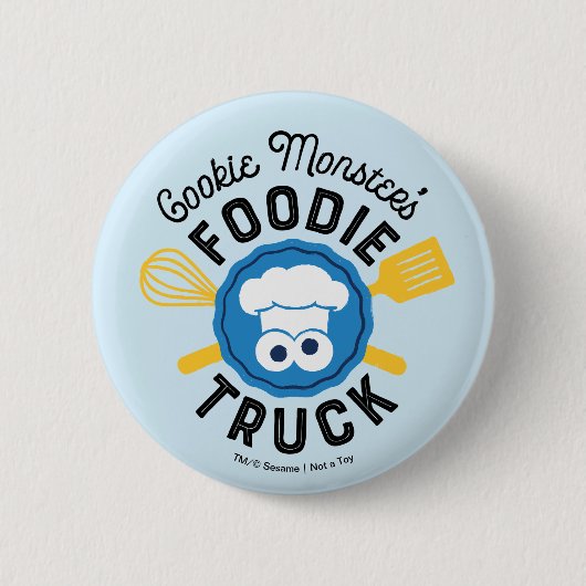 Cookie Monster's Foodie Truck Logo Ronde Button 5,7 Cm (Voorkant)