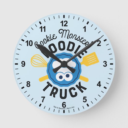 Cookie Monster's Foodie Truck Logo Ronde Klok (Voorkant)