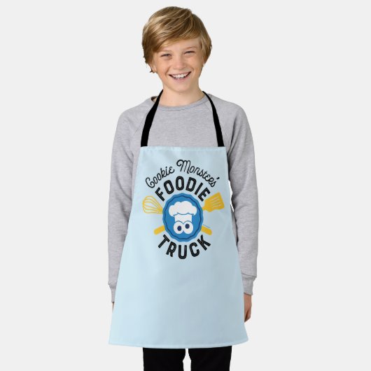 Cookie Monster's Foodie Truck Logo Schort (Gedragen)