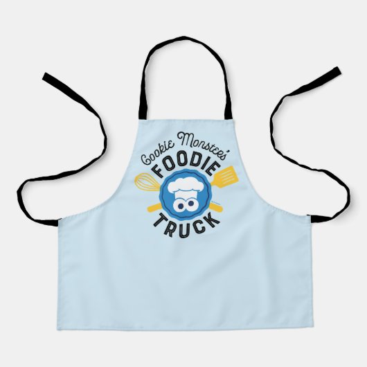 Cookie Monster's Foodie Truck Logo Schort (Voorkant)