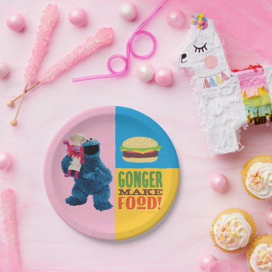 Cookie Monster's Foodie Truck | Lukt voedsel maken Papieren Bordje (Feest)