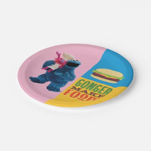 Cookie Monster's Foodie Truck | Lukt voedsel maken Papieren Bordje (Gekanteld)