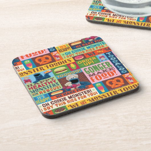 Cookie Monster's Foodie Truck Pattern Bier Onderzetter (Linkerzijde)