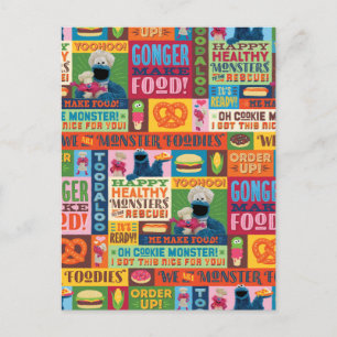 Cookie Monster's Foodie Truck Pattern Briefkaart