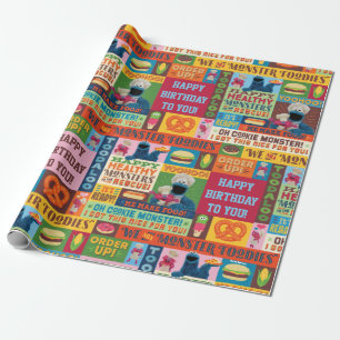 Cookie Monster's Foodie Truck Pattern Cadeaupapier