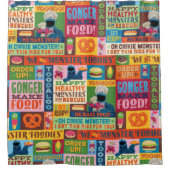 Cookie Monster's Foodie Truck Pattern Douchegordijn (Voorkant)