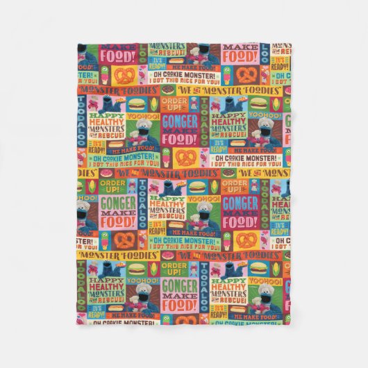 Cookie Monster's Foodie Truck Pattern Fleece Deken (Voorkant)