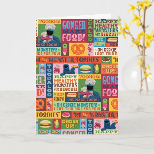 Cookie Monster's Foodie Truck Pattern Kaart (Gele Bloem)