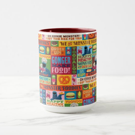 Cookie Monster's Foodie Truck Pattern Mok (Midden)