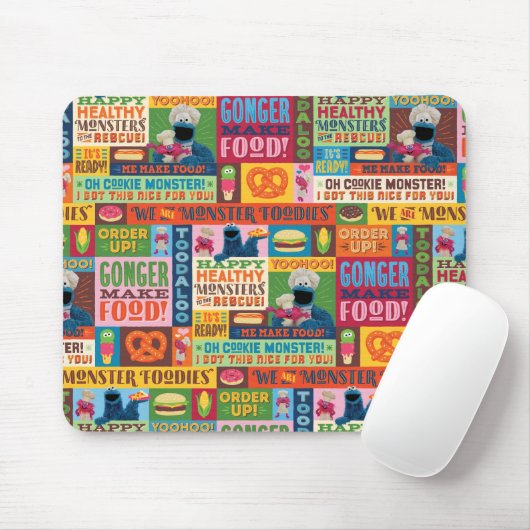 Cookie Monster's Foodie Truck Pattern Muismat (Met muis)