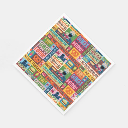 Cookie Monster's Foodie Truck Pattern Servet (Hoek)