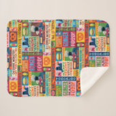 Cookie Monster's Foodie Truck Pattern Sherpa Deken (Voorkant (horizontaal))