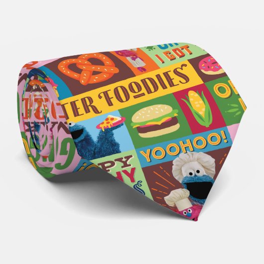 Cookie Monster's Foodie Truck Pattern Stropdas (Opgerold)