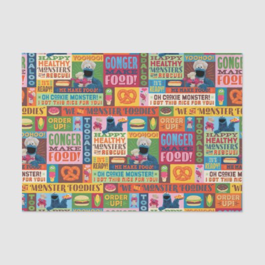 Cookie Monster's Foodie Truck Pattern Tissuepapier (Voorkant)