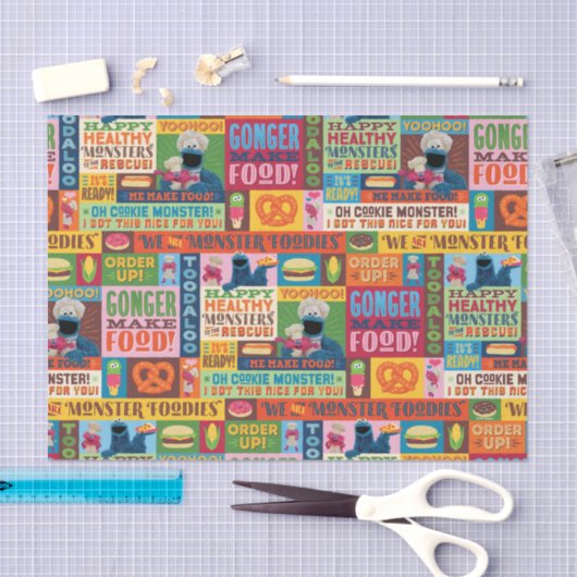 Cookie Monster's Foodie Truck Pattern Tissuepapier (Craft)