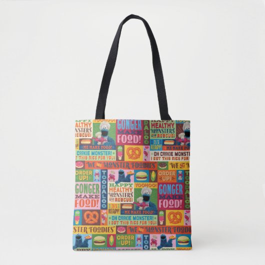 Cookie Monster's Foodie Truck Pattern Tote Bag (Voorkant)