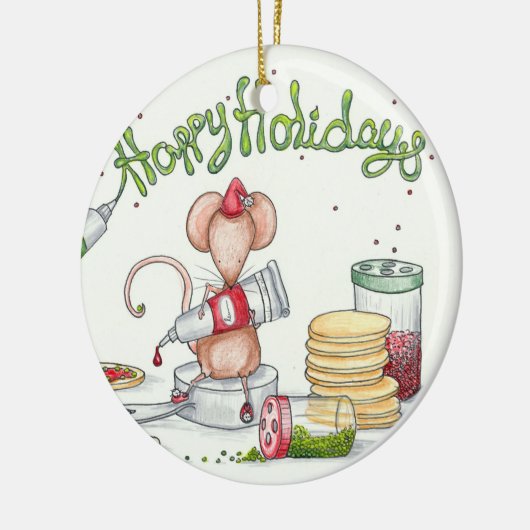 Cookie Mouse Keramisch Ornament (Links)