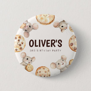 Cookie & Mouse Kids Verjaardag Button