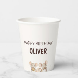 Cookie Mouse Theme Kind Party Paper Cup Papieren Bekers