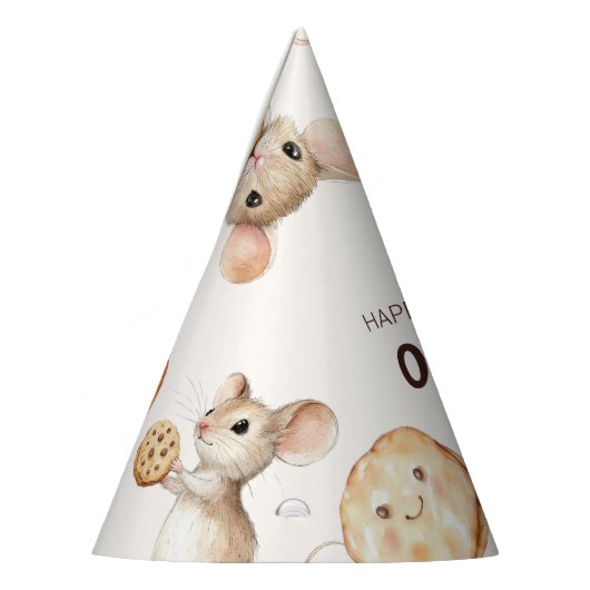 Cookie Mouse Theme Kind Party Paper Pet Feesthoedjes (Links)