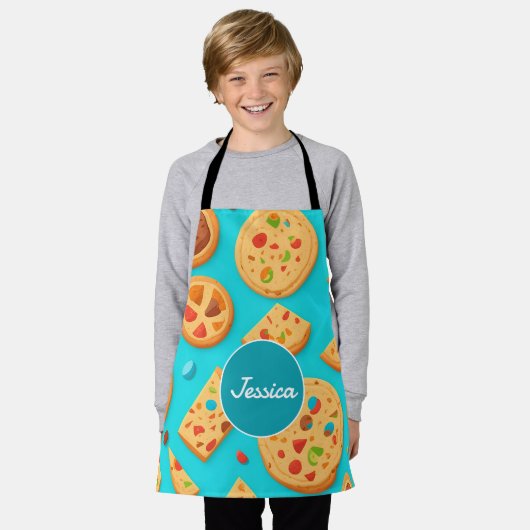 Cookie Mozaïek Kleurrijk Gepersonaliseerd Patroon Schort (Gedragen)