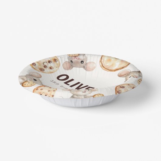 Cookie & Muis Kinderverjaardagsfeestje Papieren Kommen (Gebogen)