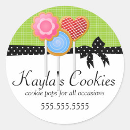 Cookie Poppen Green Bakery Ronde Sticker