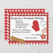 Cookie Recipe Bedankt Opmerking Kaart (Voorkant / Achterkant)