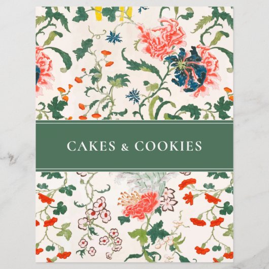 Cookie Recipe Index | Stijlvolle Floral | Groen (Achterkant)