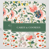 Cookie Recipe Index | Stijlvolle Floral | Groen (Voorkant / Achterkant)