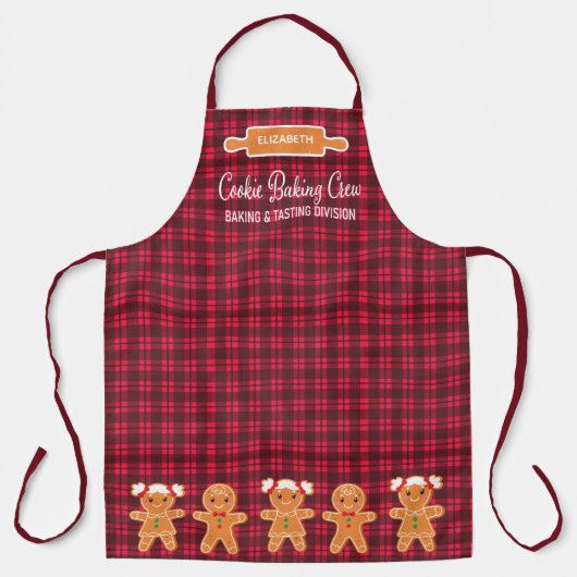 Cookie Red Pset Gingerbrood Monogram Baken Schort (Voorkant)