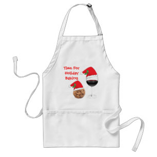 Cookie Red Wine Santa Hat Cute Holiday Cookie Standaard Schort