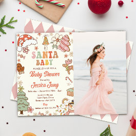 Cookie Santa Baby Christmas Baby shower Foto Kaart